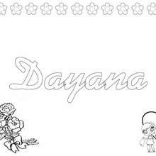 Dayana - Coloring page - NAME coloring pages - GIRLS NAME coloring pages - D names for GIRLS free coloring sheets