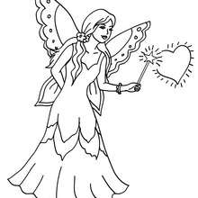 Fairy magic wand coloring page