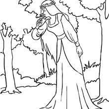 Fairy in the wood coloring page - Coloring page - FANTASY coloring pages - FAIRY coloring pages - FAIRY MAGIC coloring pages
