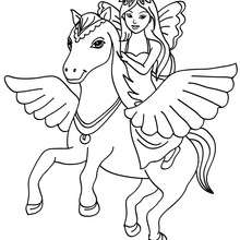 Fairy and Pegasus coloring page