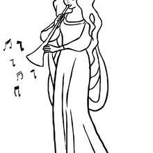 Fairy playing flute coloring page
