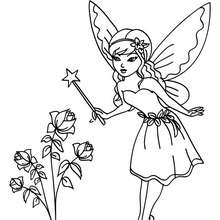 Fairy putting a curse coloring page