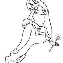 Fairy on the floor coloring page