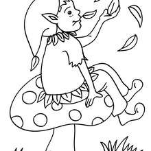 Funny elf coloring page
