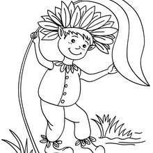 Funny elf coloring page