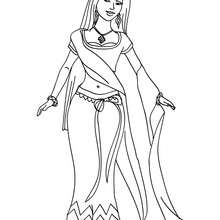 Indian princess coloring page - Coloring page - PRINCESS coloring pages - PRINCESSES OF THE WORLD coloring pages