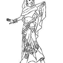 Indian princess to color - Coloring page - PRINCESS coloring pages - PRINCESSES OF THE WORLD coloring pages