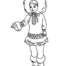 Inuit princess coloring picture - Coloring page - PRINCESS coloring pages - PRINCESSES OF THE WORLD coloring pages