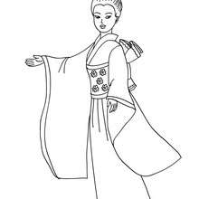 Japanese princess to color - Coloring page - PRINCESS coloring pages - PRINCESSES OF THE WORLD coloring pages
