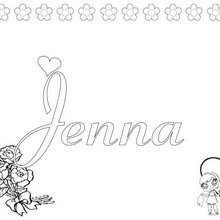 Jenna - Coloring page - NAME coloring pages - GIRLS NAME coloring pages - J names for girls coloring pages