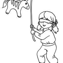 Birthday pinata coloring page - Coloring page - BIRTHDAY coloring pages - Girl´s birthday party coloring pages