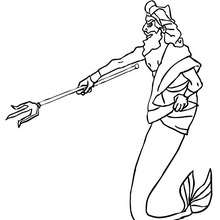 King Triton coloring page - Coloring page - FANTASY coloring pages - MERMAID coloring pages - King Triton coloring pages