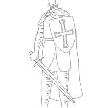 Knight in armor coloring page - Coloring page - FANTASY coloring pages - KNIGHT coloring pages - KNIGHTS AND THEIR ARMOR coloring pages