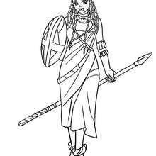 Massai princess coloring page - Coloring page - PRINCESS coloring pages - PRINCESSES OF THE WORLD coloring pages