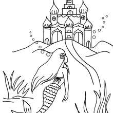 Mermaid's kingdom coloring page - Coloring page - FANTASY coloring pages - MERMAID coloring pages - Mermaid's kingdom coloring pages