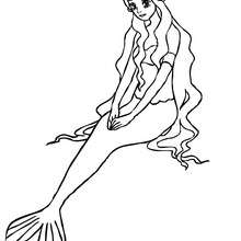 mermaid with a crown to color - Coloring page - FANTASY coloring pages - MERMAID coloring pages - Mermaid's kingdom coloring pages