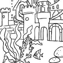 Mermaid's kingdom to color - Coloring page - FANTASY coloring pages - MERMAID coloring pages - Mermaid's kingdom coloring pages