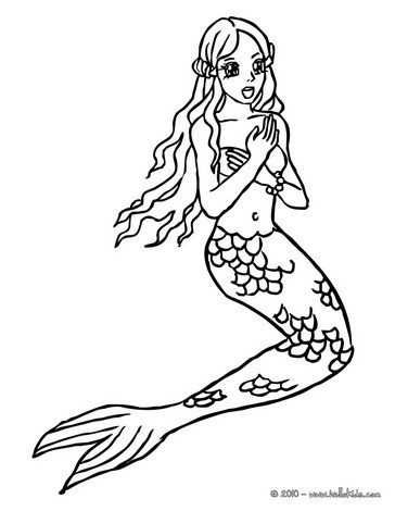 Mermaid singing coloring pages - Hellokids.com