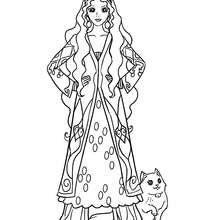 Persian princess to color - Coloring page - PRINCESS coloring pages - PRINCESSES OF THE WORLD coloring pages
