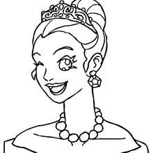 princess making a wink coloring page - Coloring page - PRINCESS coloring pages - PRINCESS PICTURES coloring pages