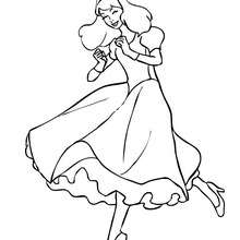 Princess dancing coloring page - Coloring page - PRINCESS coloring pages - Online PRIINCESSES coloring pages