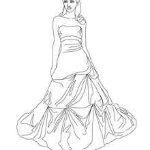 Princess with crown to color - Coloring page - PRINCESS coloring pages - PRINCESSES DRESSES coloring pages