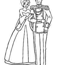 Princes couple coloring page - Coloring page - PRINCESS coloring pages - PRINCE AND PRINCESS coloring pages