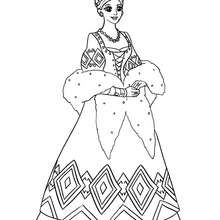 Russian princess to color - Coloring page - PRINCESS coloring pages - PRINCESSES OF THE WORLD coloring pages