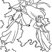 Group of fairies flying to color - Coloring page - FANTASY coloring pages - FAIRY coloring pages - FAIRIES coloring pages