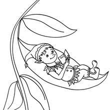 Elf reading coloring page