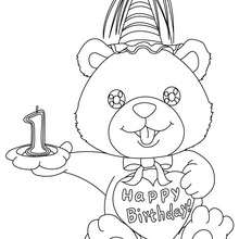 Birthday candle 1 year coloring page - Coloring page - BIRTHDAY coloring pages - Birthday candles coloring page