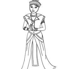 Thai princess coloring page - Coloring page - PRINCESS coloring pages - PRINCESSES OF THE WORLD coloring pages