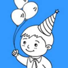 Birthdays, Boy's birthday party coloring pages