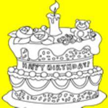 Carnival for children, Birthday cake coloring pages