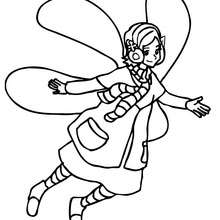 Winter winged elf coloring page