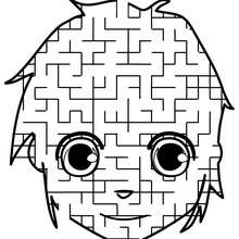 BOY'S FACE funny printable maze - Free Kids Games - Printable MAZES - FUNNY PRINTABLE mazes