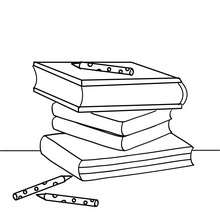A heap of books coloring page - Coloring page - SCHOOL coloring pages - SCHOOL SUPPLIES coloring page