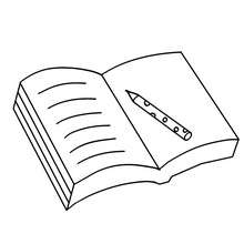 Open book coloring page - Coloring page - SCHOOL coloring pages - SCHOOL SUPPLIES coloring page