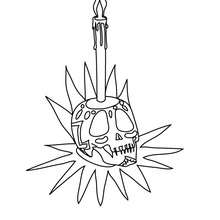 Scary candlestick holder coloring page