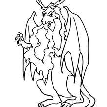 Dangerous dragon belching out flame coloring page
