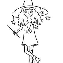 Funny sorceress coloring page