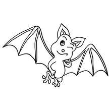 Bat wink coloring page - Coloring page - HOLIDAY coloring pages - HALLOWEEN coloring pages - HALLOWEEN BAT coloring pages