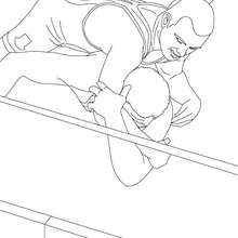 Wrestlers on the floor coloring page - Coloring page - SPORT coloring pages - WRESTLING coloring pages