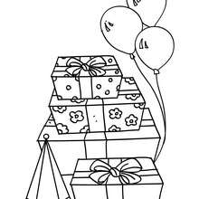 Birthday gifts coloring page - Coloring page - BIRTHDAY coloring pages - Boy's birthday party coloring pages