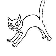 Black cat coloring page - Coloring page - HOLIDAY coloring pages - HALLOWEEN coloring pages - BLACK CAT coloring pages