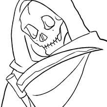 Death skeleton coloring page - Coloring page - HOLIDAY coloring pages - HALLOWEEN coloring pages - HALLOWEEN SKELETON coloring pages