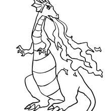 Dragon belching out flames coloring page - Coloring page - FANTASY coloring pages - DRAGON coloring pages - DRAGON online coloring page