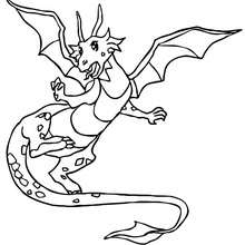 Dragon flight coloring page - Coloring page - FANTASY coloring pages - DRAGON coloring pages - DRAGON online coloring page
