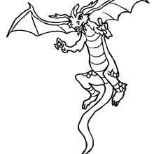 Dragon on its back legs coloring page - Coloring page - FANTASY coloring pages - DRAGON coloring pages - DRAGON online coloring page