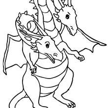 Dragon with 2 heads coloring page - Coloring page - FANTASY coloring pages - DRAGON coloring pages - DRAGON online coloring page